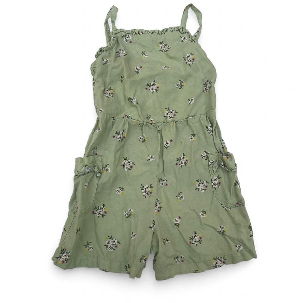 Kids green floral romper Size 5
